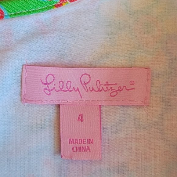 Lilly Pulitzer Floral Lace Detail Front Keyhole Sleeveless Dress Size 4 - Picture 7 of 8